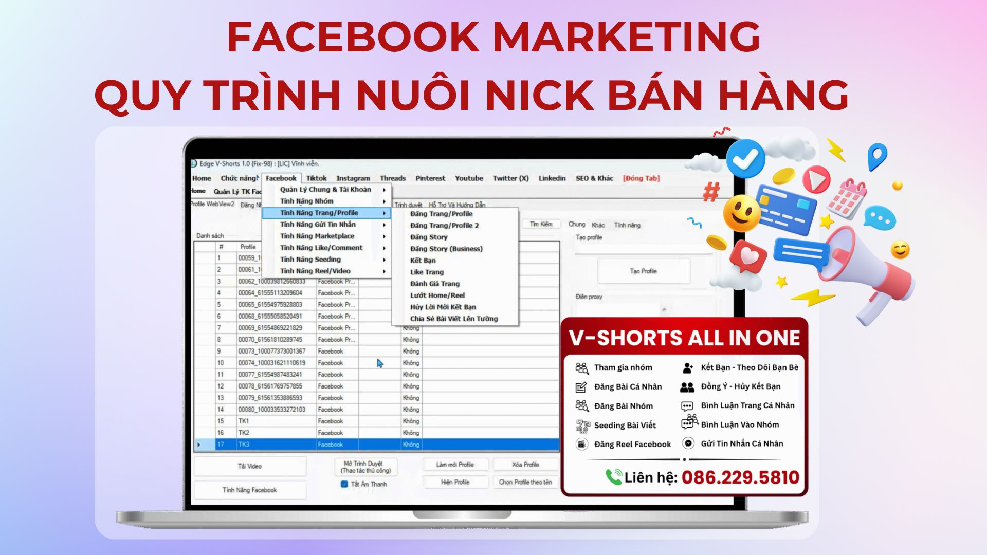 Quy trình nuôi nick Facebook bán hàng 2026